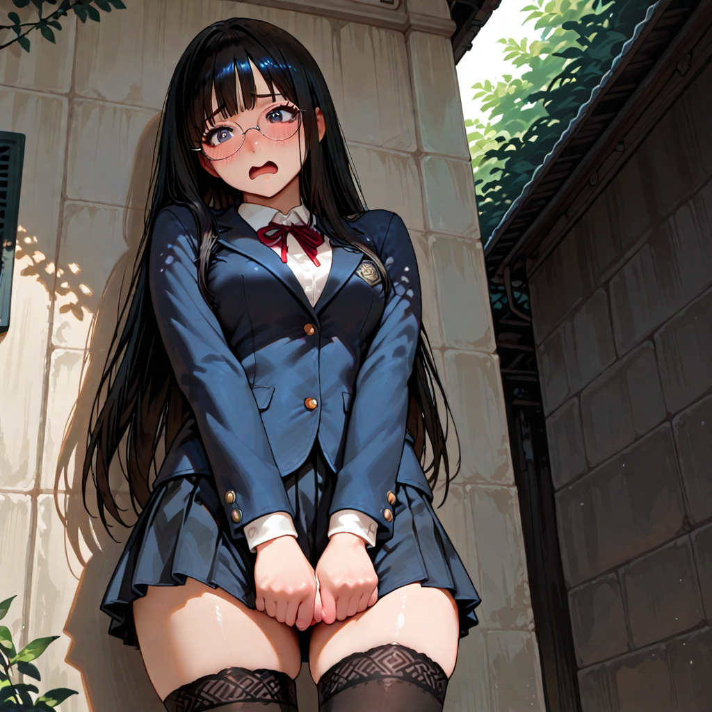 黒髪メガネガール