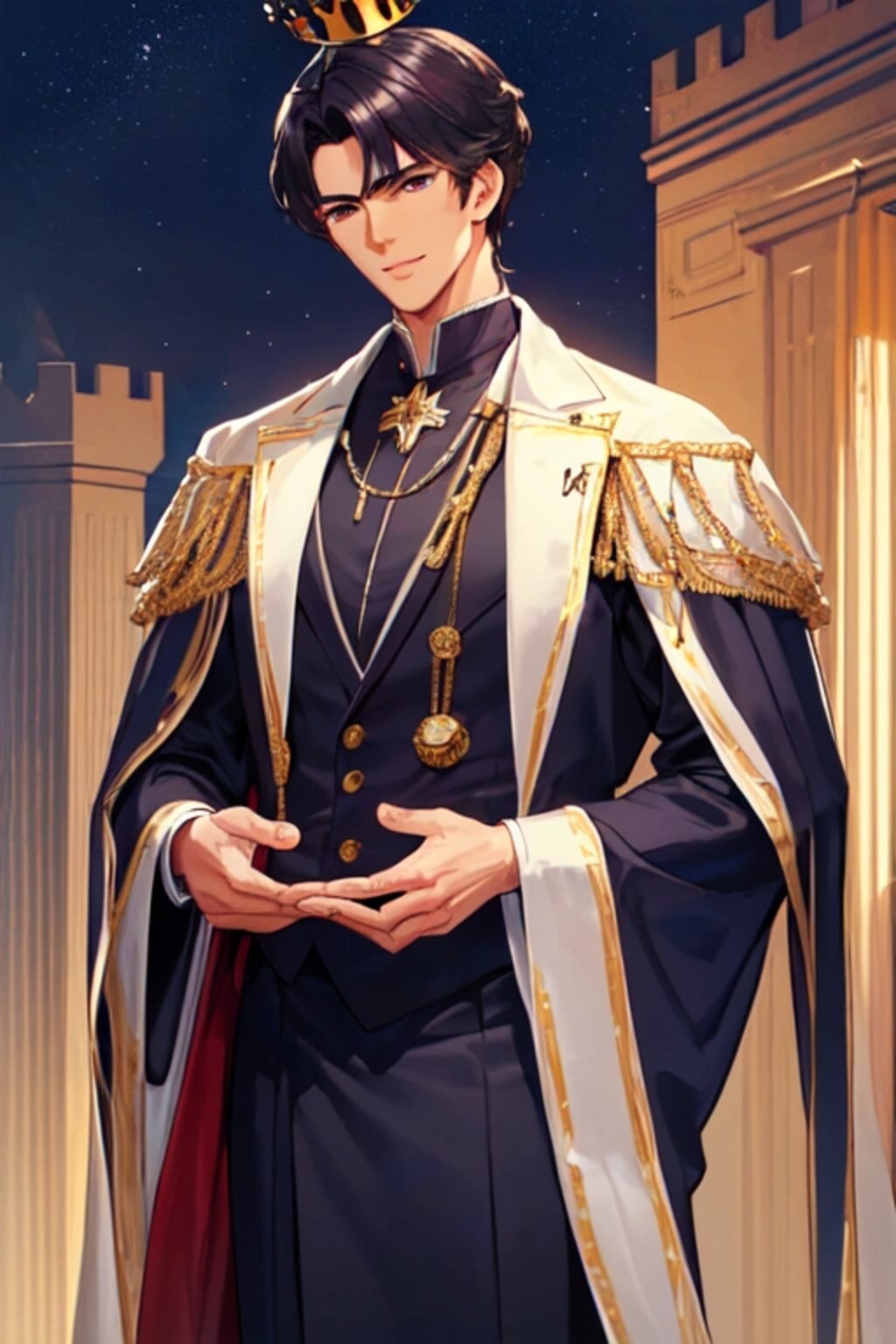 王冠をかぶった、黒髪短髪男性★その3(10枚)