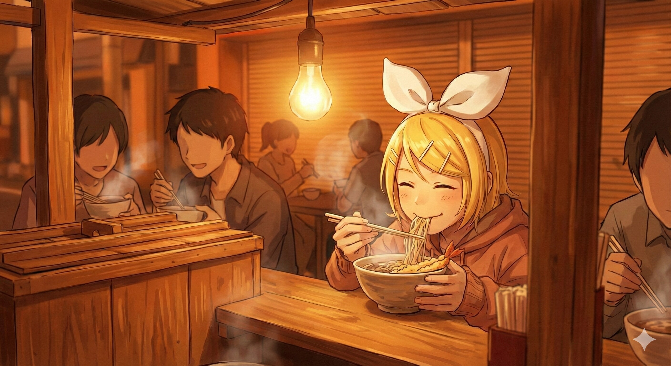 リンさん 屋台で年越しそば | の人気AIイラスト・グラビア
