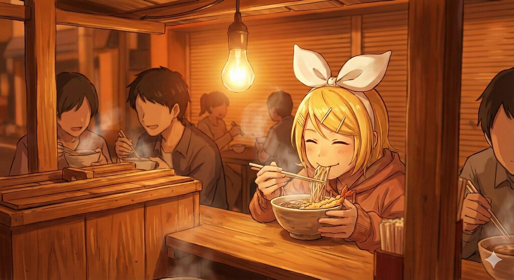 リンさん 屋台で年越しそば