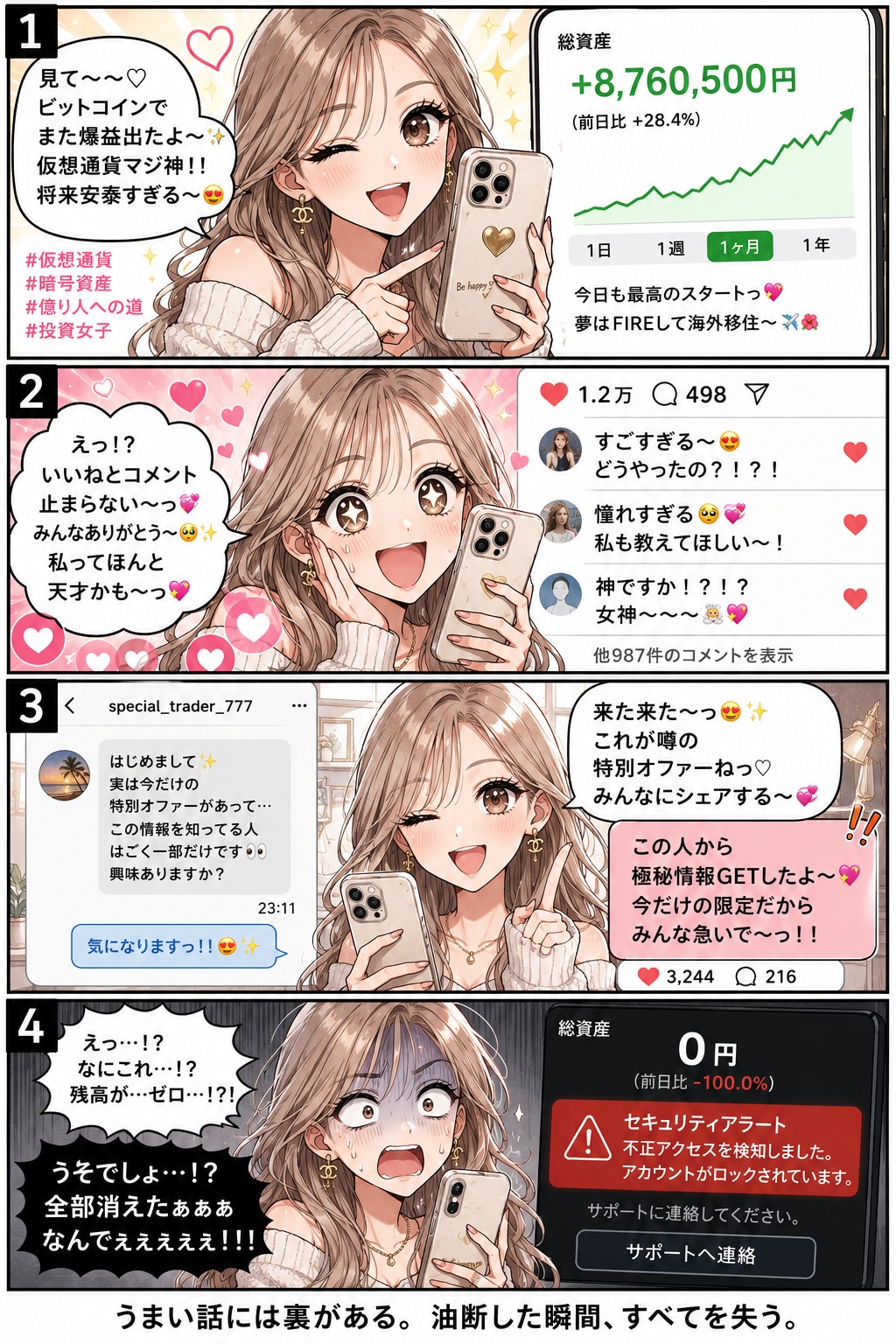 インフルエンサーSNS詐欺に注意！