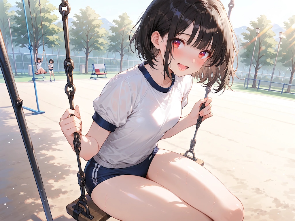 早春ブランコ ~ 黒髪ボブのブルマ娘９４ ~