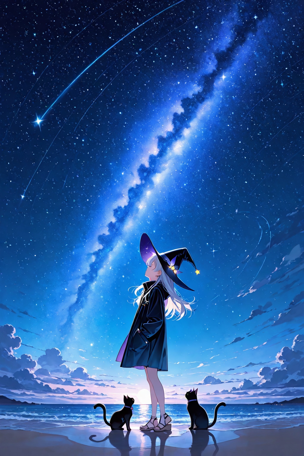 砂浜の魔女と星空