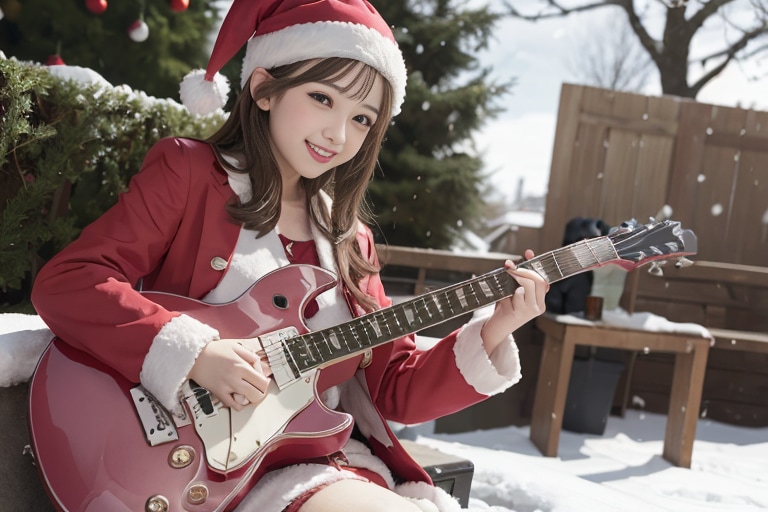 クリスマスの路上ライブ