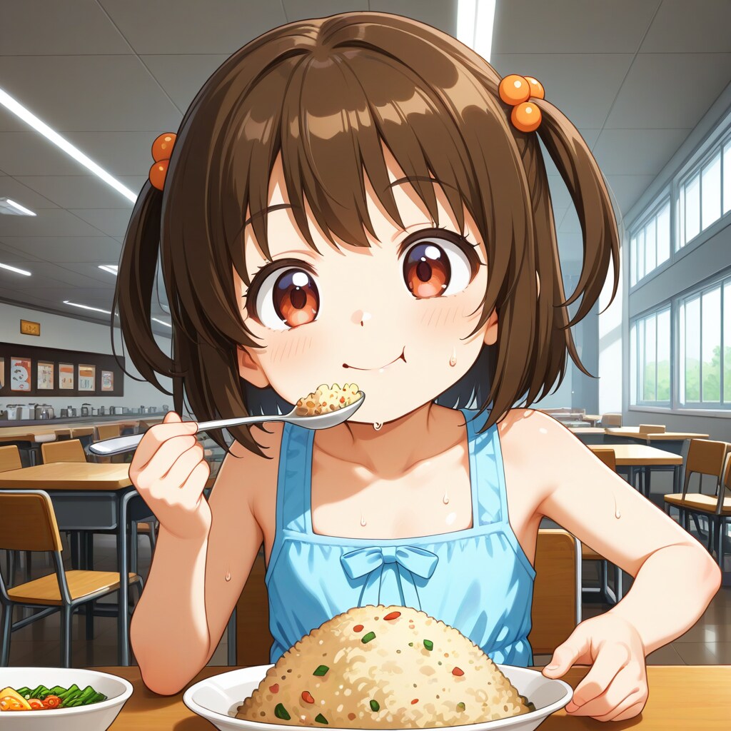 チャーハン食べてる女の子
