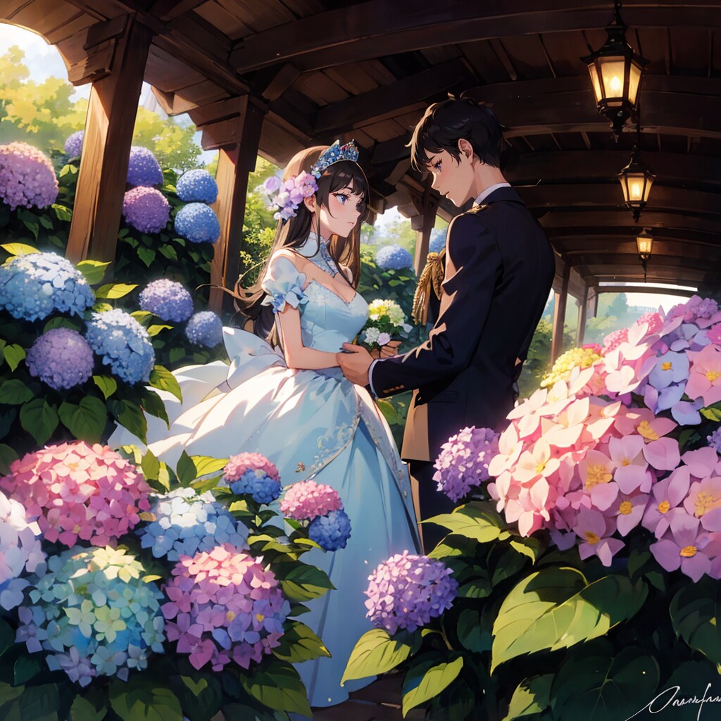 紫陽花の中で誓う