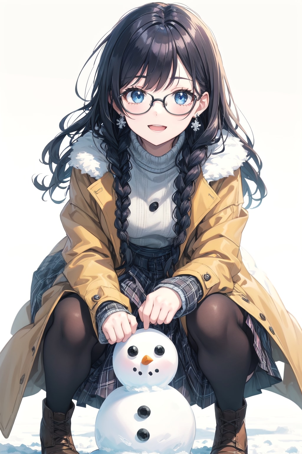 作った雪だるま見て | の人気AIイラスト・グラビア