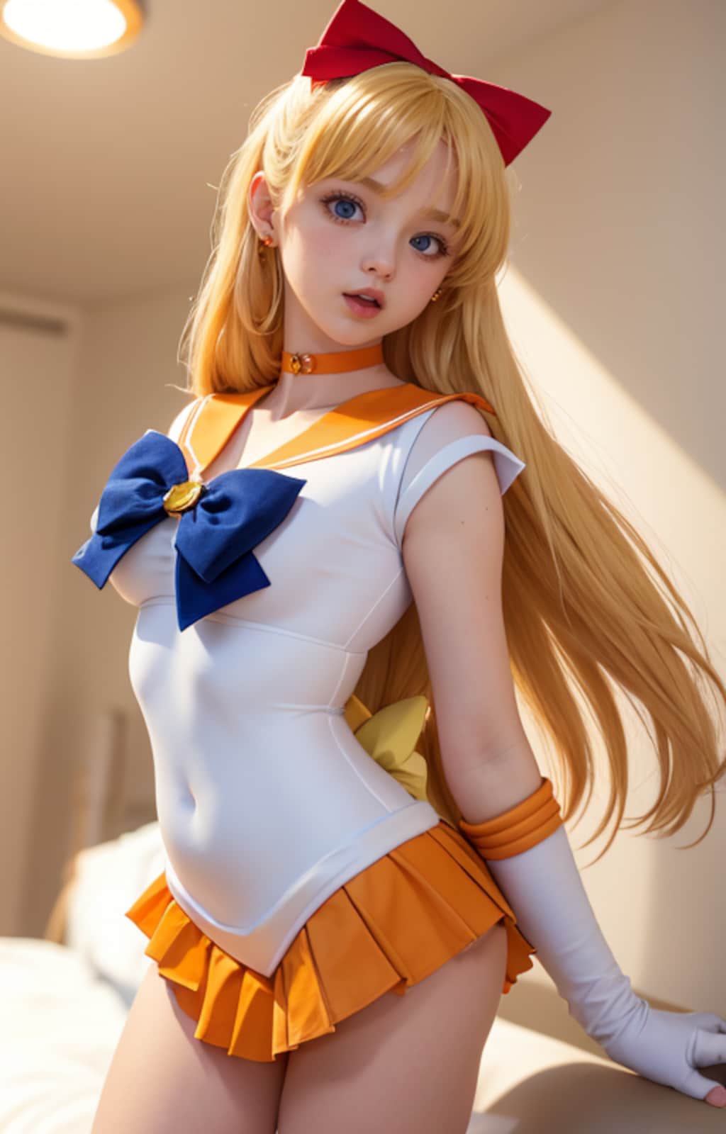 彼女にセーラー戦士のコスプレを　２（オレンジの子）