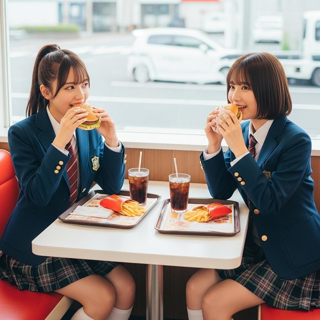 マクドナルドで仲良く