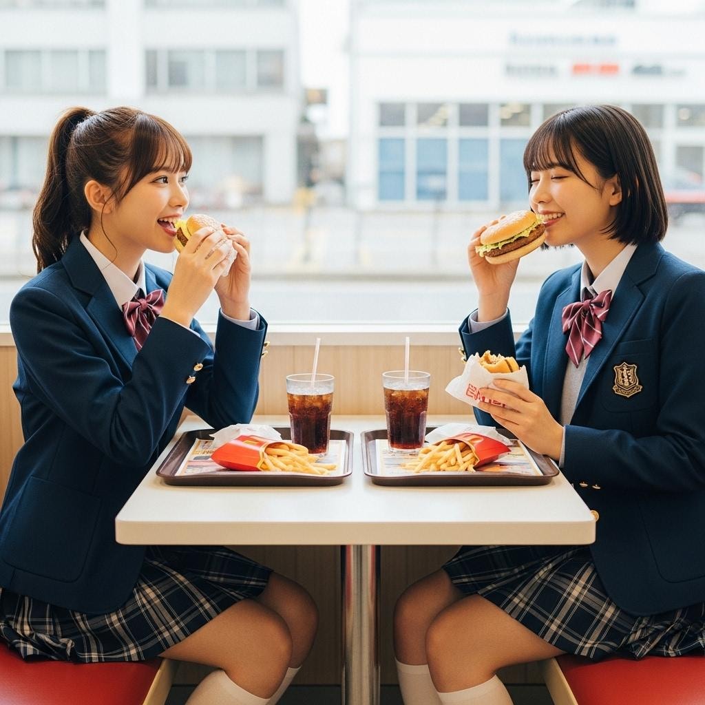 マクドナルドで仲良く