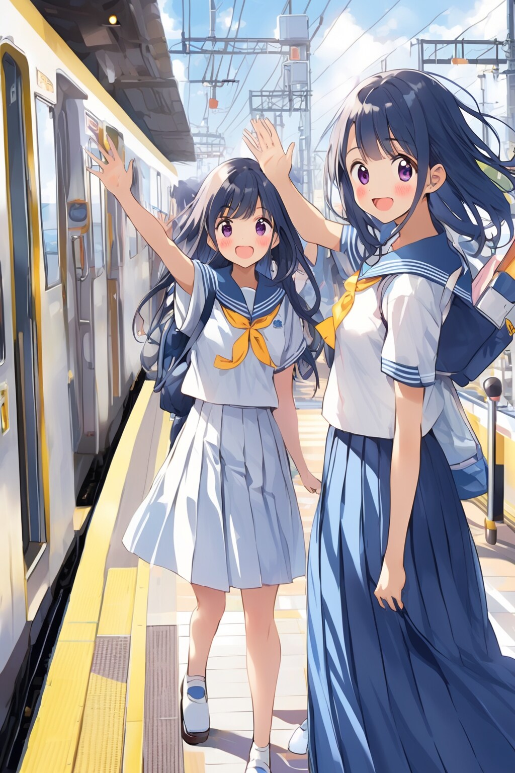 ホームにて