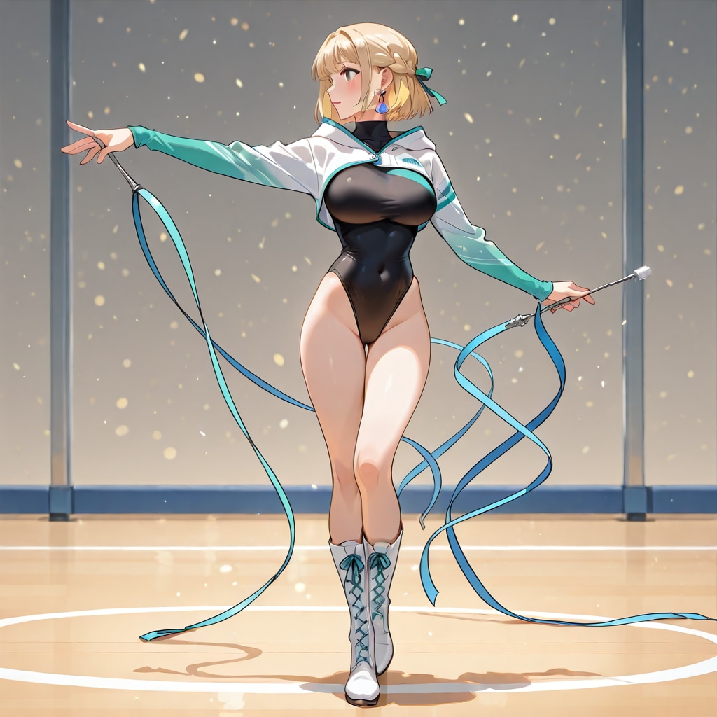金髪ショート新体操美少女