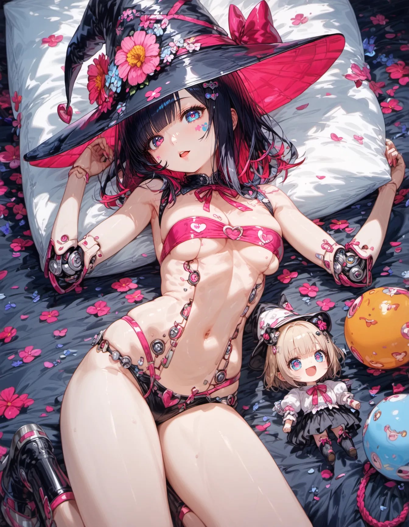 Pink Witch on the Pillow