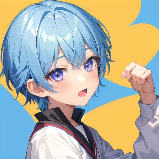 青髪ボーイッシュ