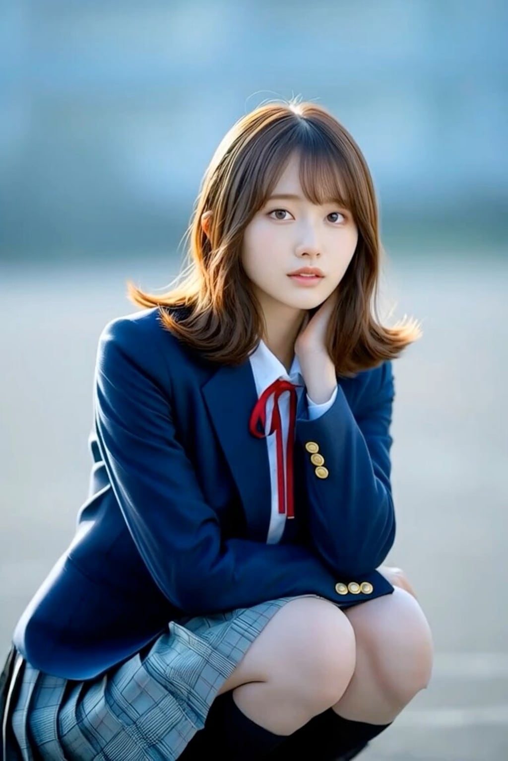 JK四つん這いパンチラ