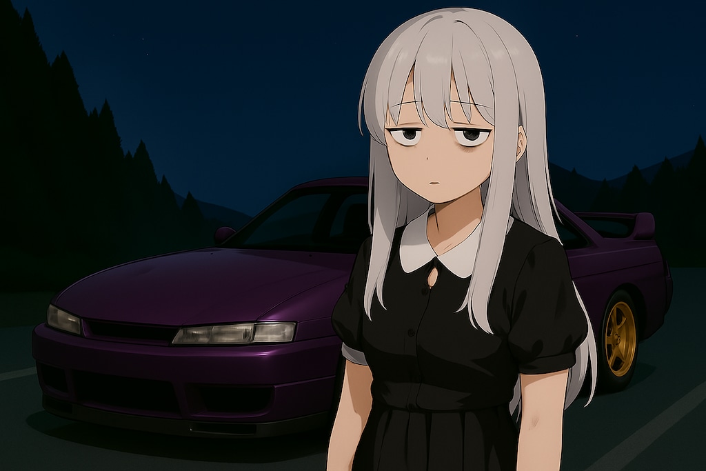 シルビアと目が死んでる銀髪の少女　それはバームクーヘン？ガムテープ？どっち？