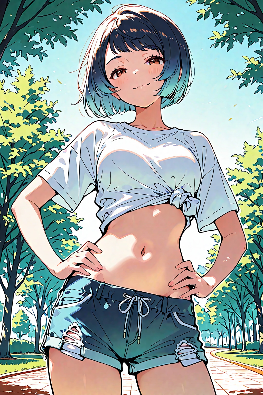 ホットパンツでお散歩しちゃう女子