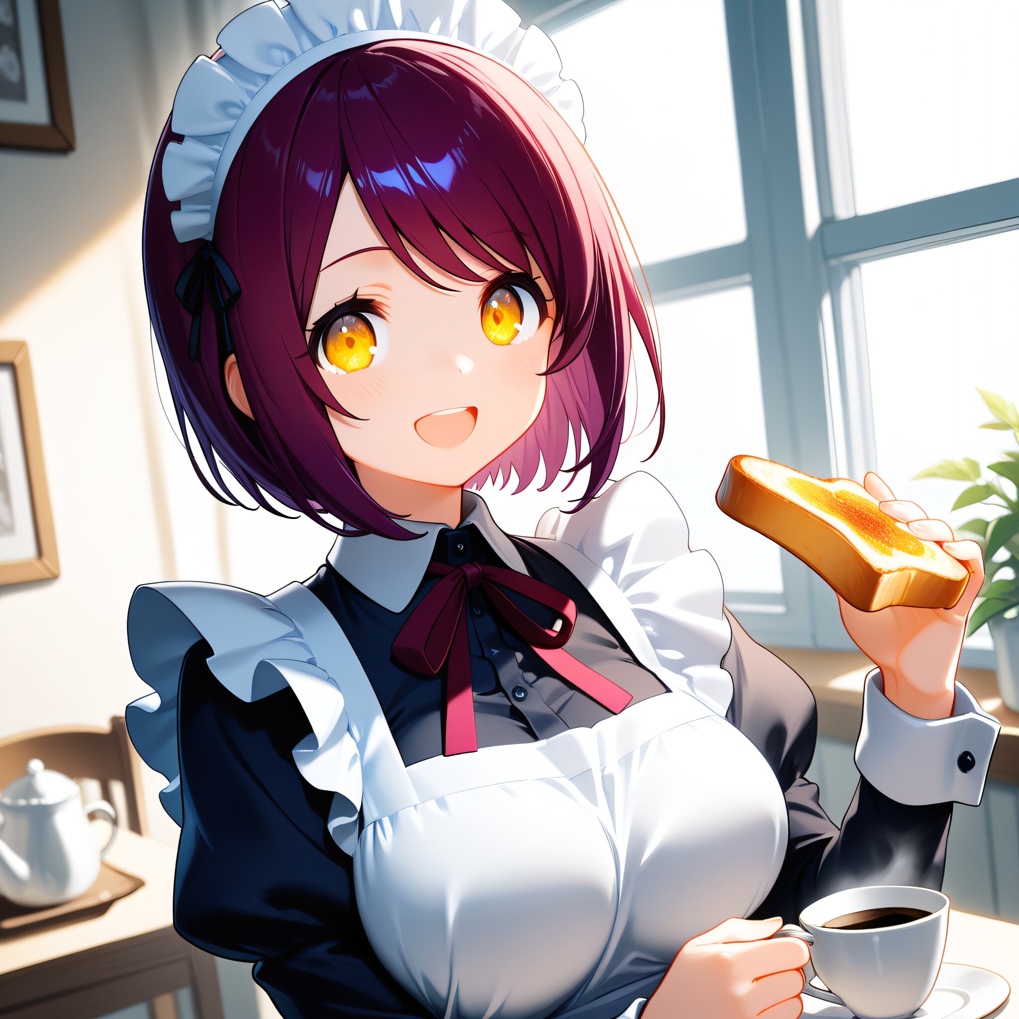 おはようございます（挨拶メイドの芽衣ちゃん） | の人気AIイラスト・グラビア