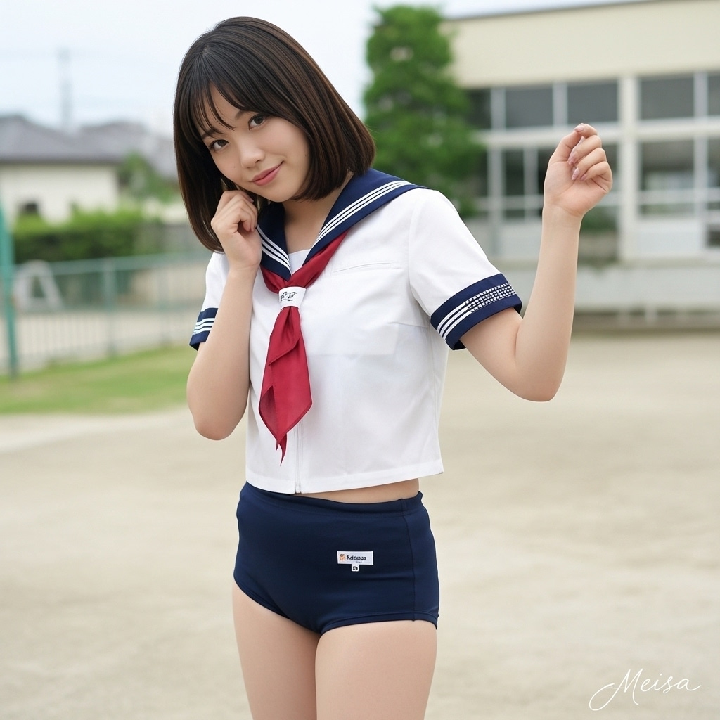 セラブルさんが校庭で