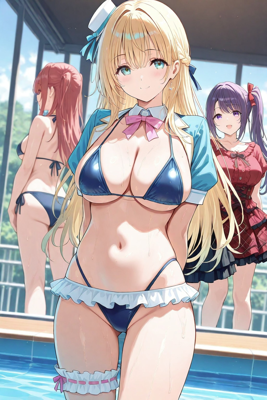 今日の水着もセクシーかな？