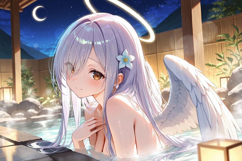 天使さん温泉で休憩中