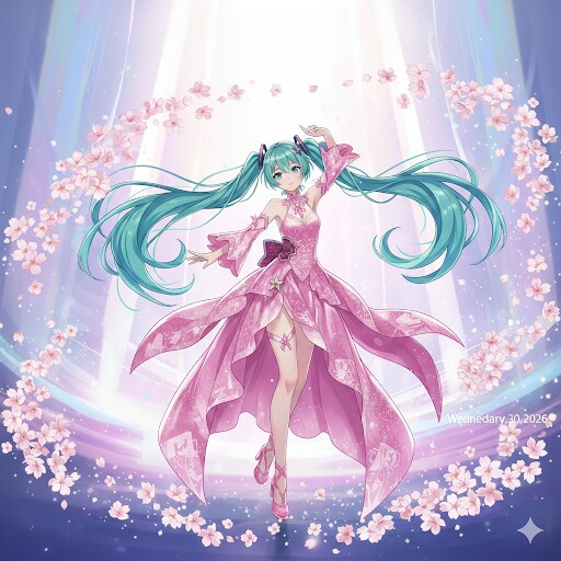 【スマホ版 #Gemini】桜の花と共に踊る初音ミク