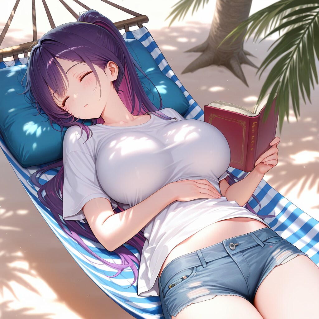 木陰のハンモックで眠る君に、ちょっとだけ悪戯