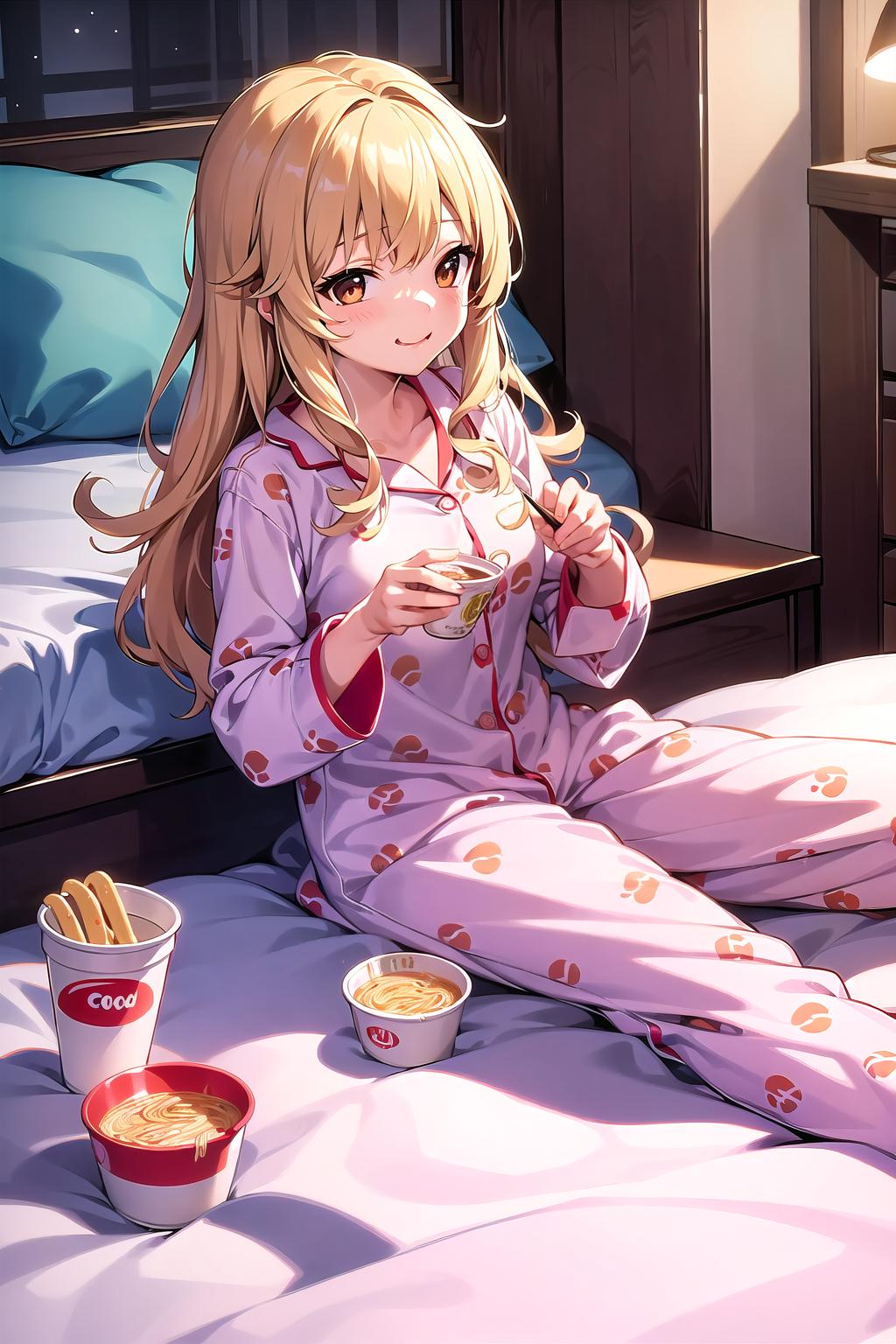 少女夜食中