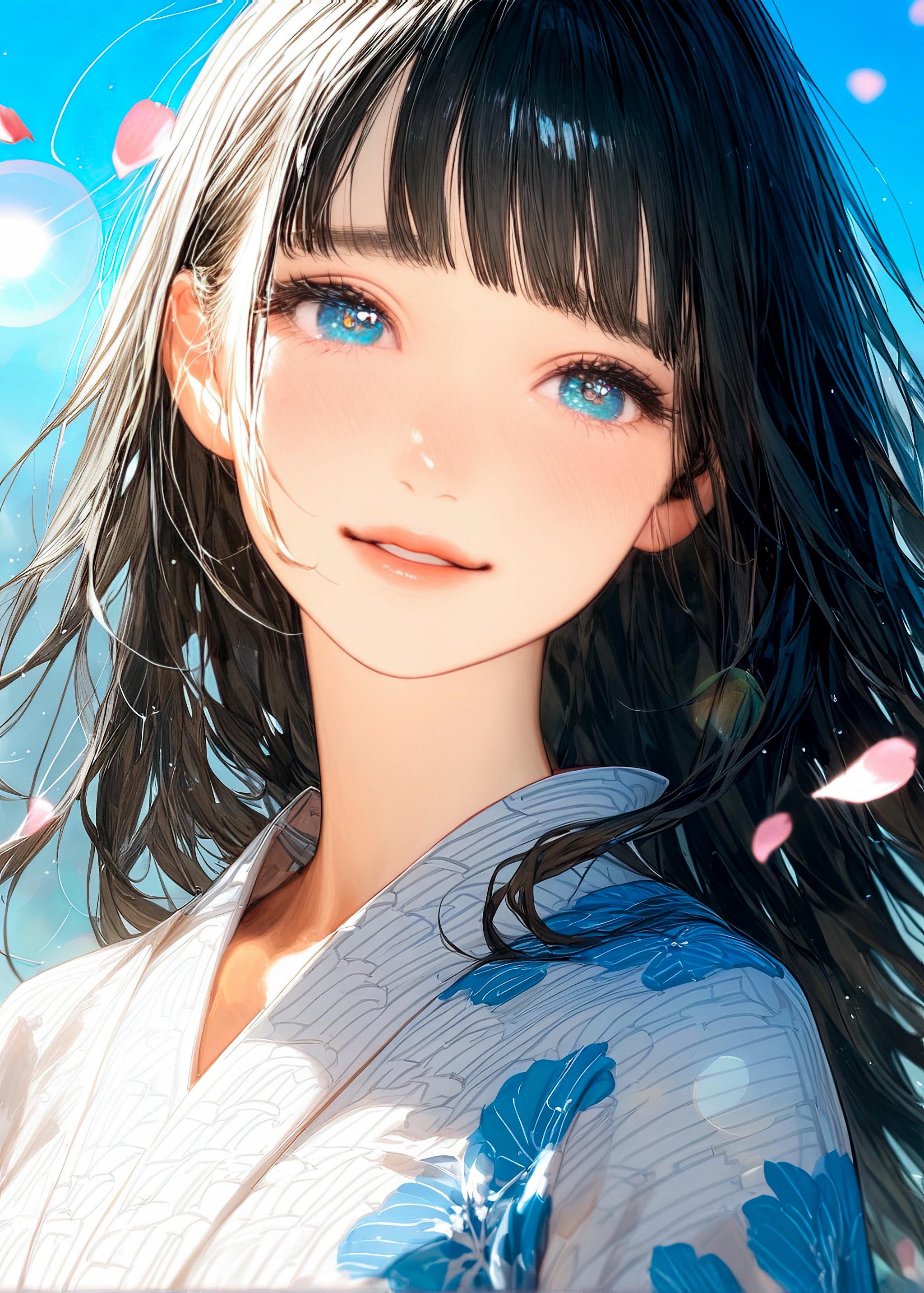 笑顔と花びら | の人気AIイラスト・グラビア