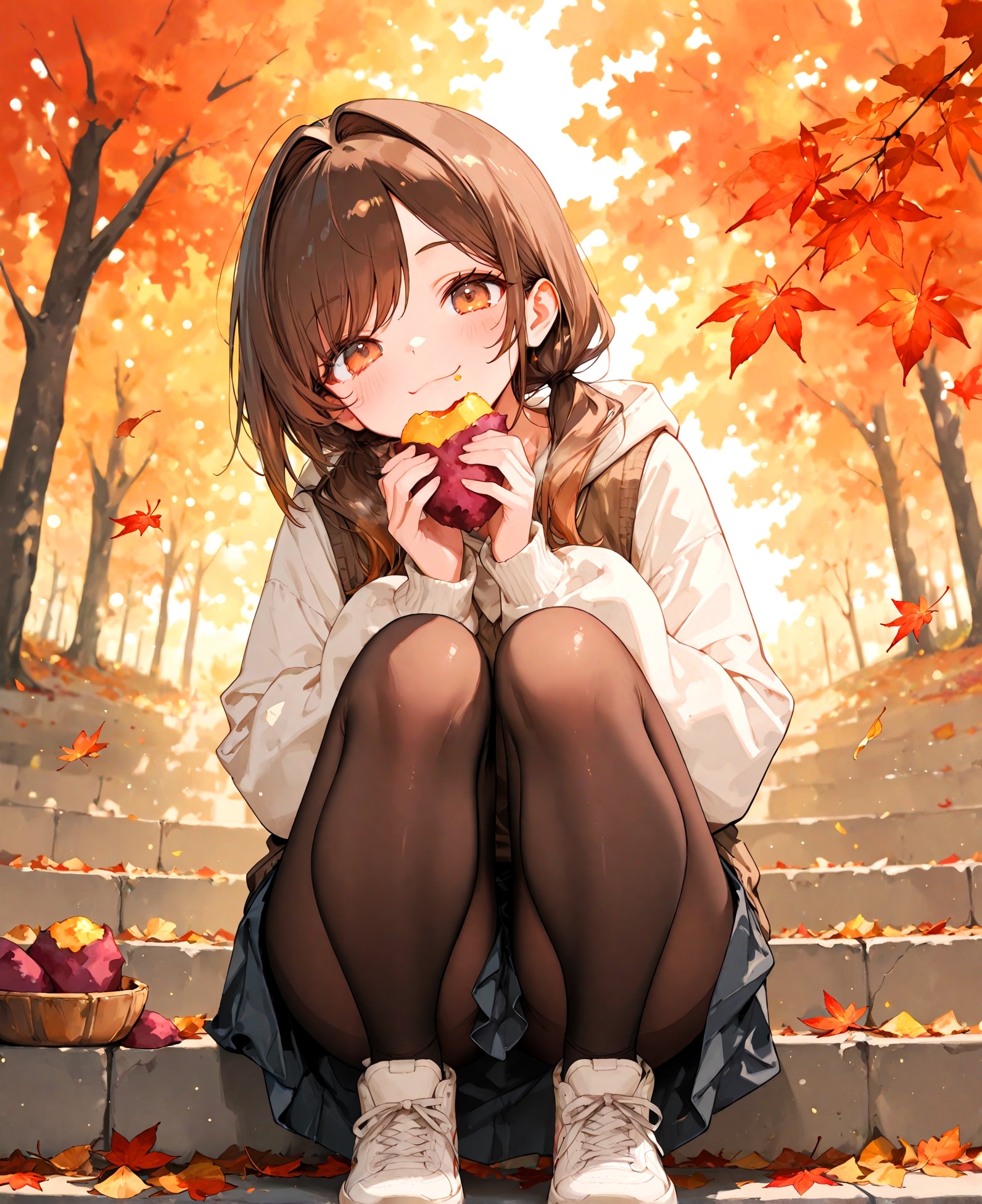 焼き芋と少女 | の人気AIイラスト・グラビア