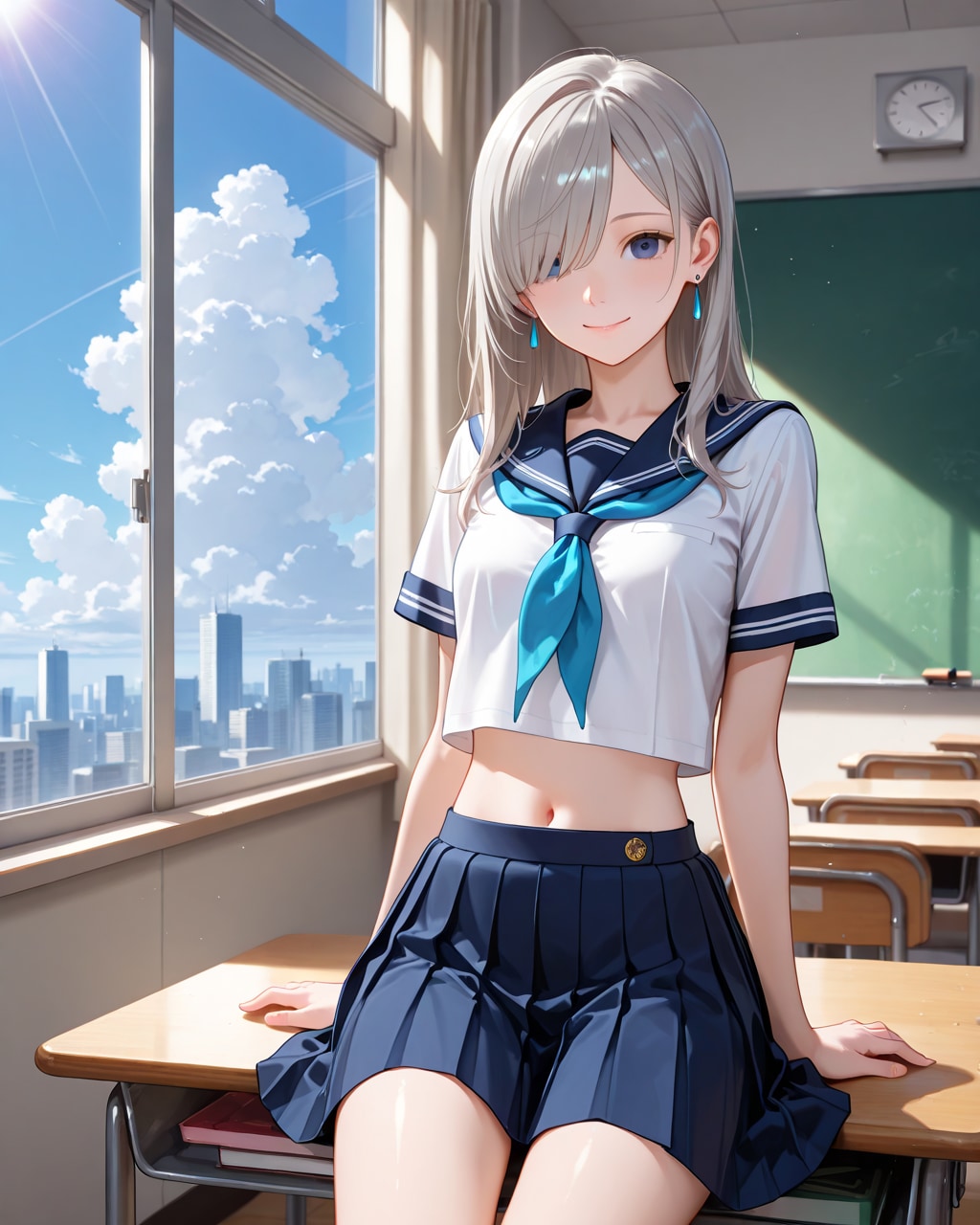 由璃亜 Midriff-baring outfit (4)