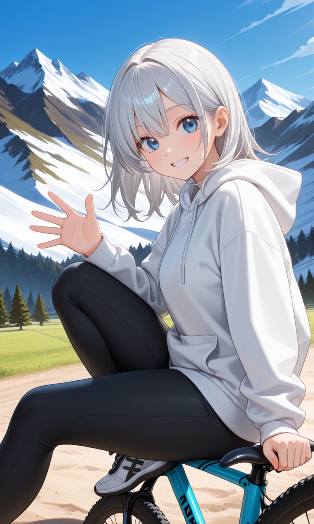 銀髪ちゃんとマウンテンバイク