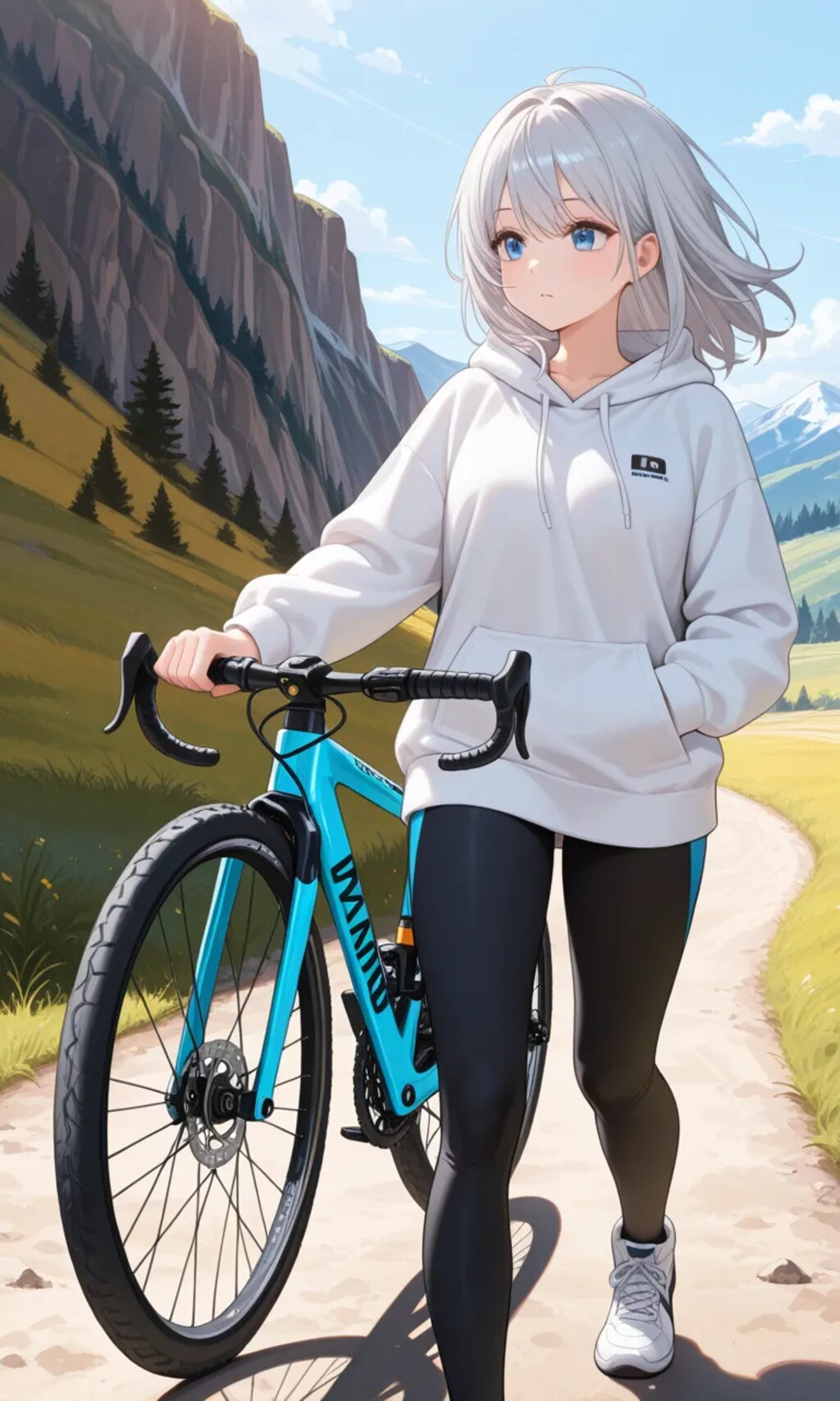 銀髪ちゃんとマウンテンバイク