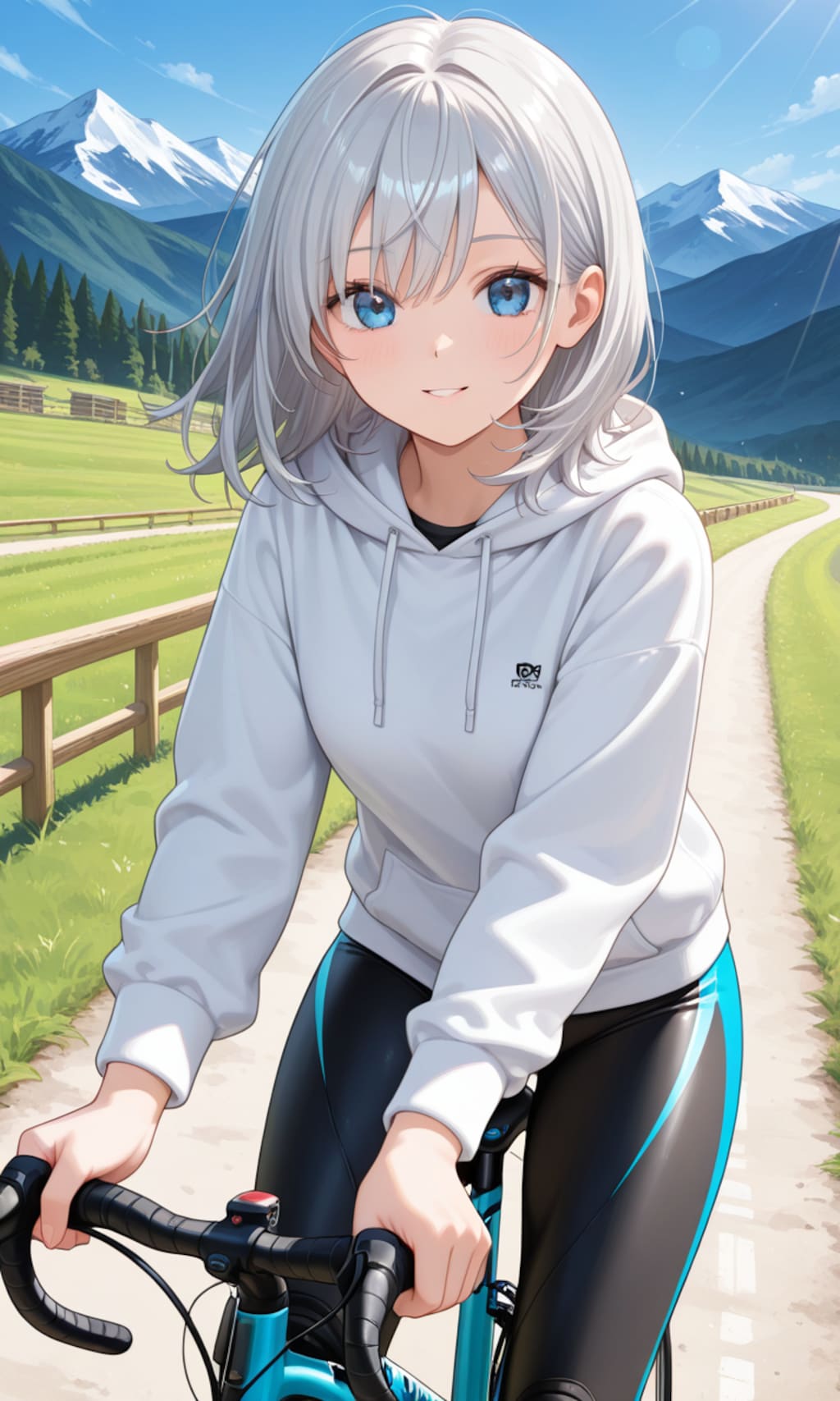 銀髪ちゃんとマウンテンバイク