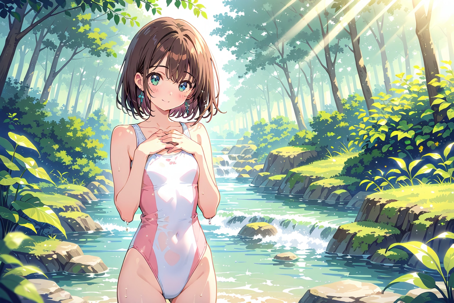 苔むす川の、ひそやかな涼。