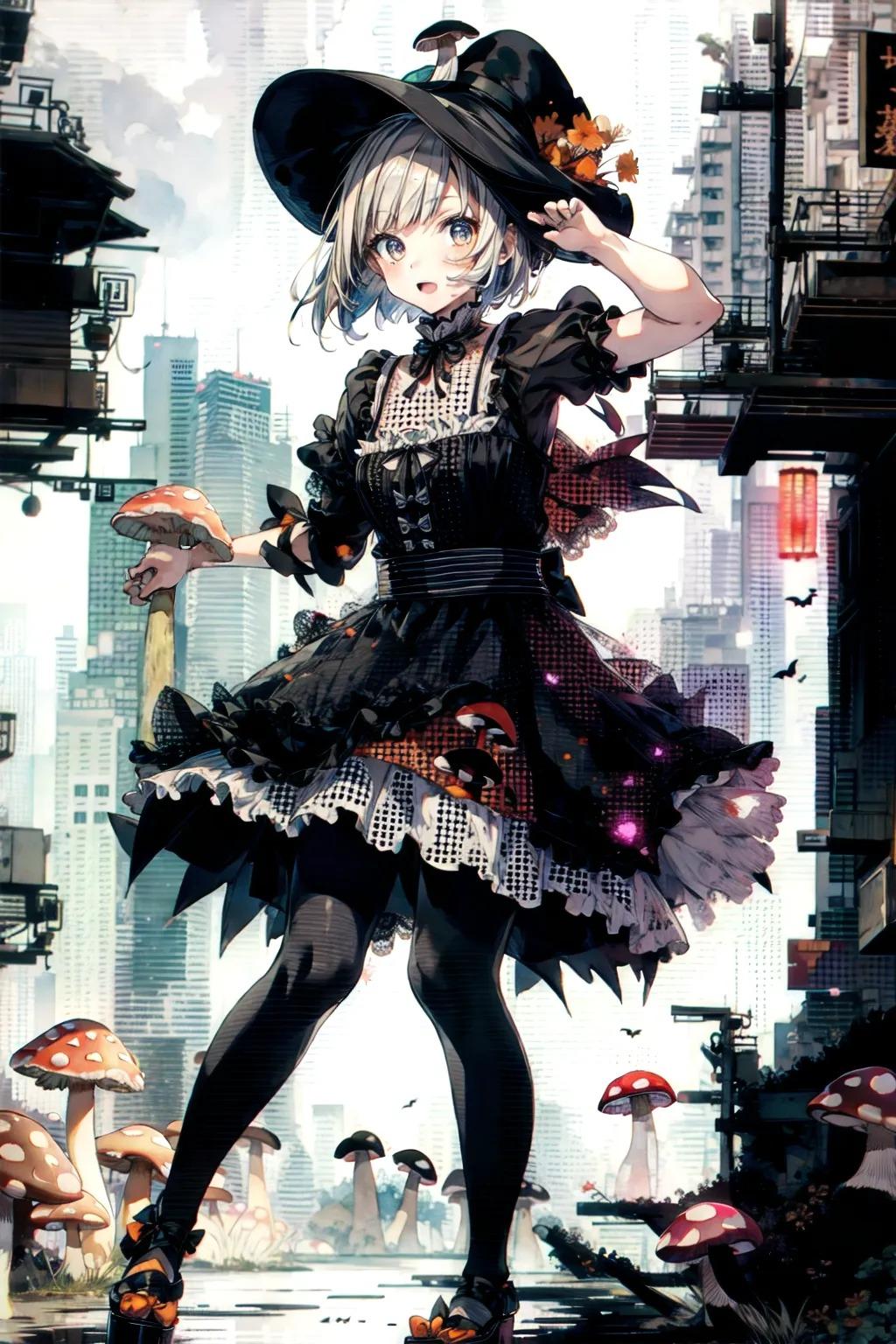 ワンポイントキノコファッション