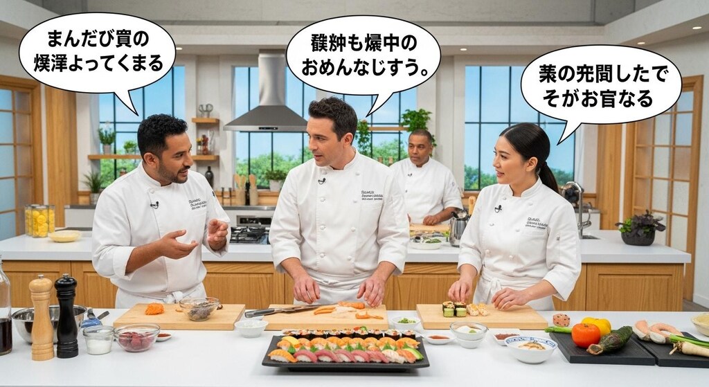 今日は料理番組で喋ってもらった