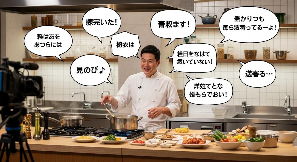 今日は料理番組で喋ってもらった