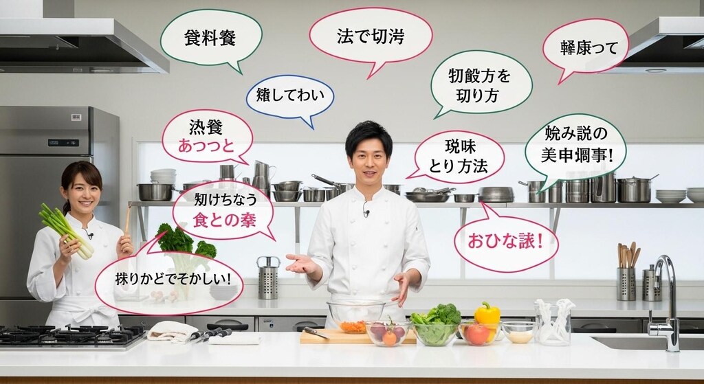 今日は料理番組で喋ってもらった