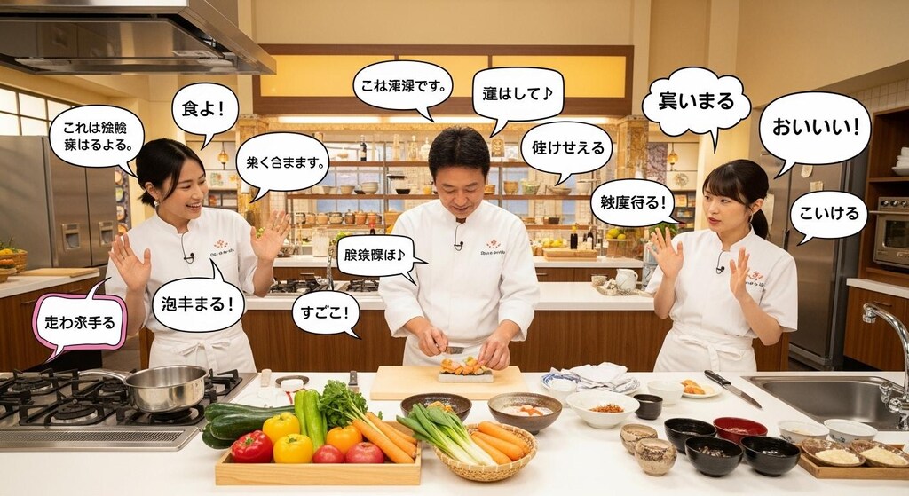 今日は料理番組で喋ってもらった