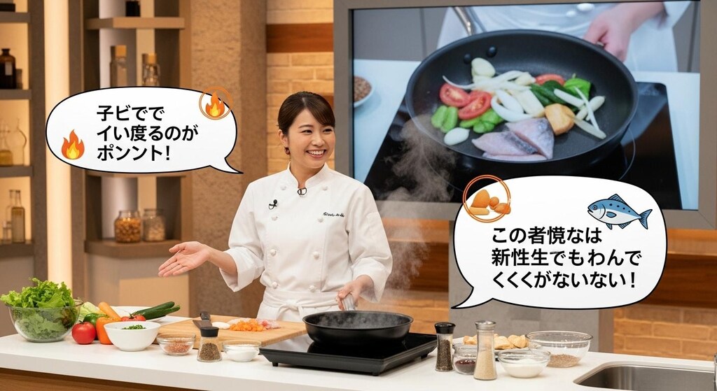 今日は料理番組で喋ってもらった