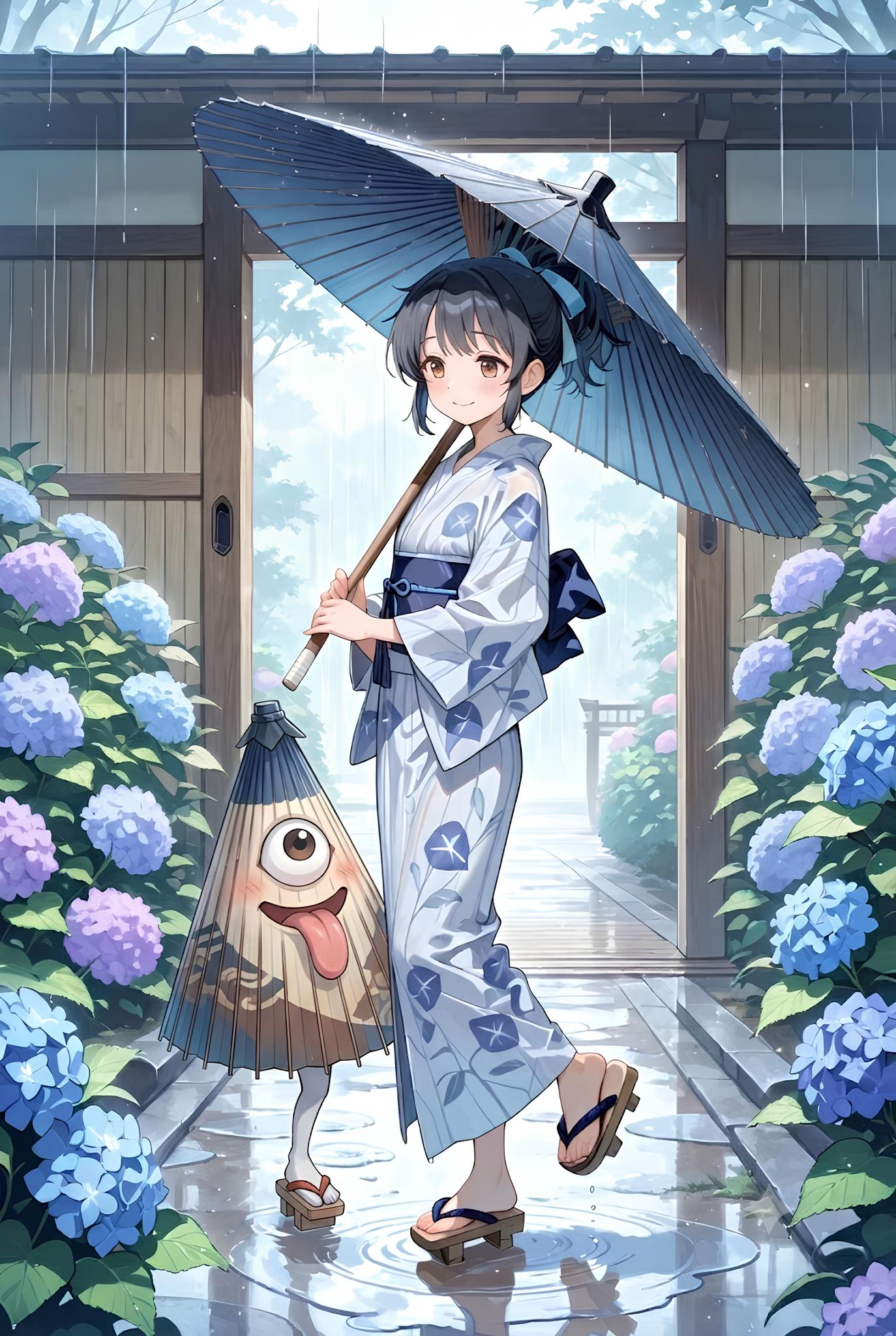 和傘をさせば