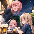 ビアガーデンで飲み会 4枚目