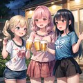 ビアガーデンで飲み会 2枚目