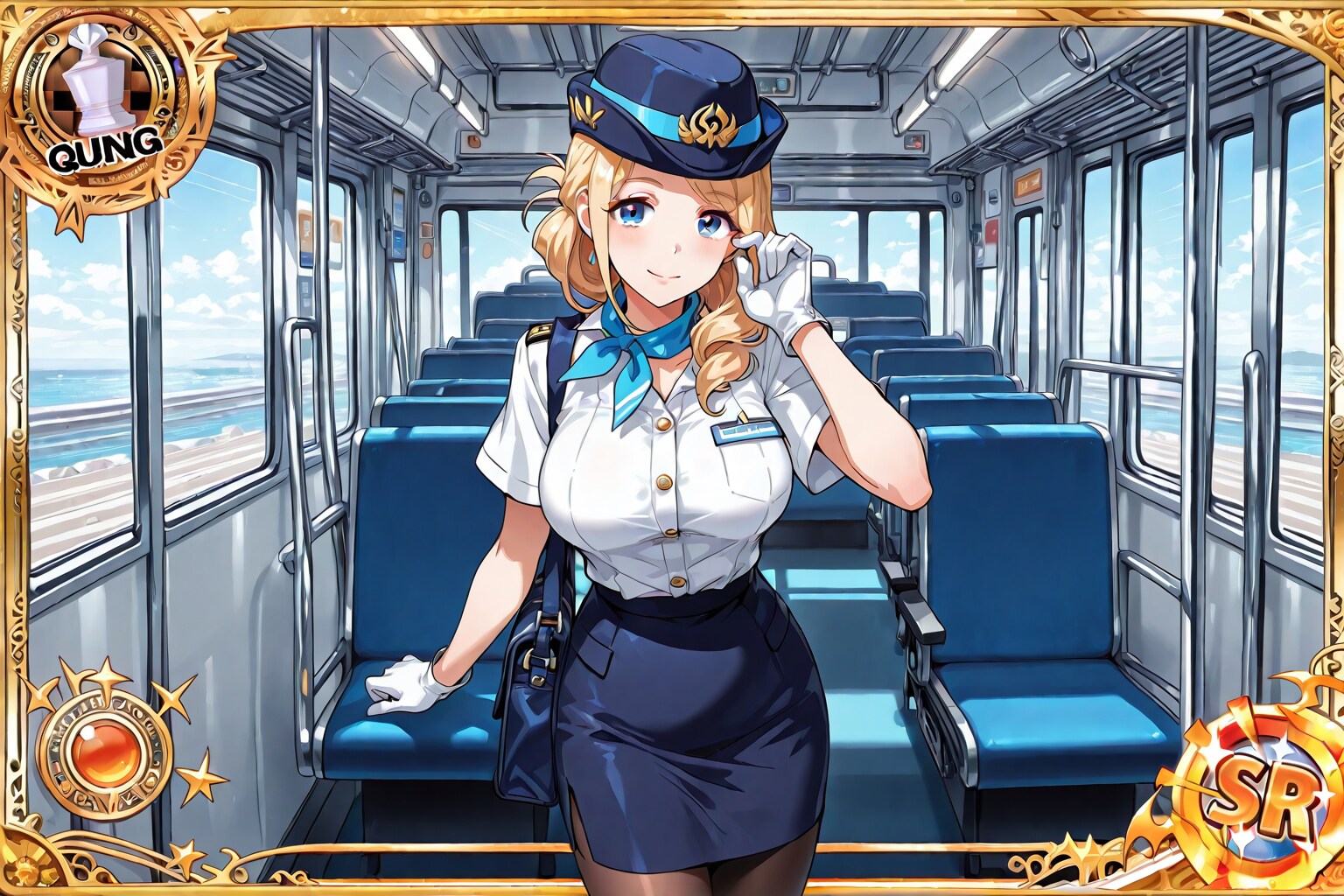 SR！金髪巨乳バスガイドお姉さん！