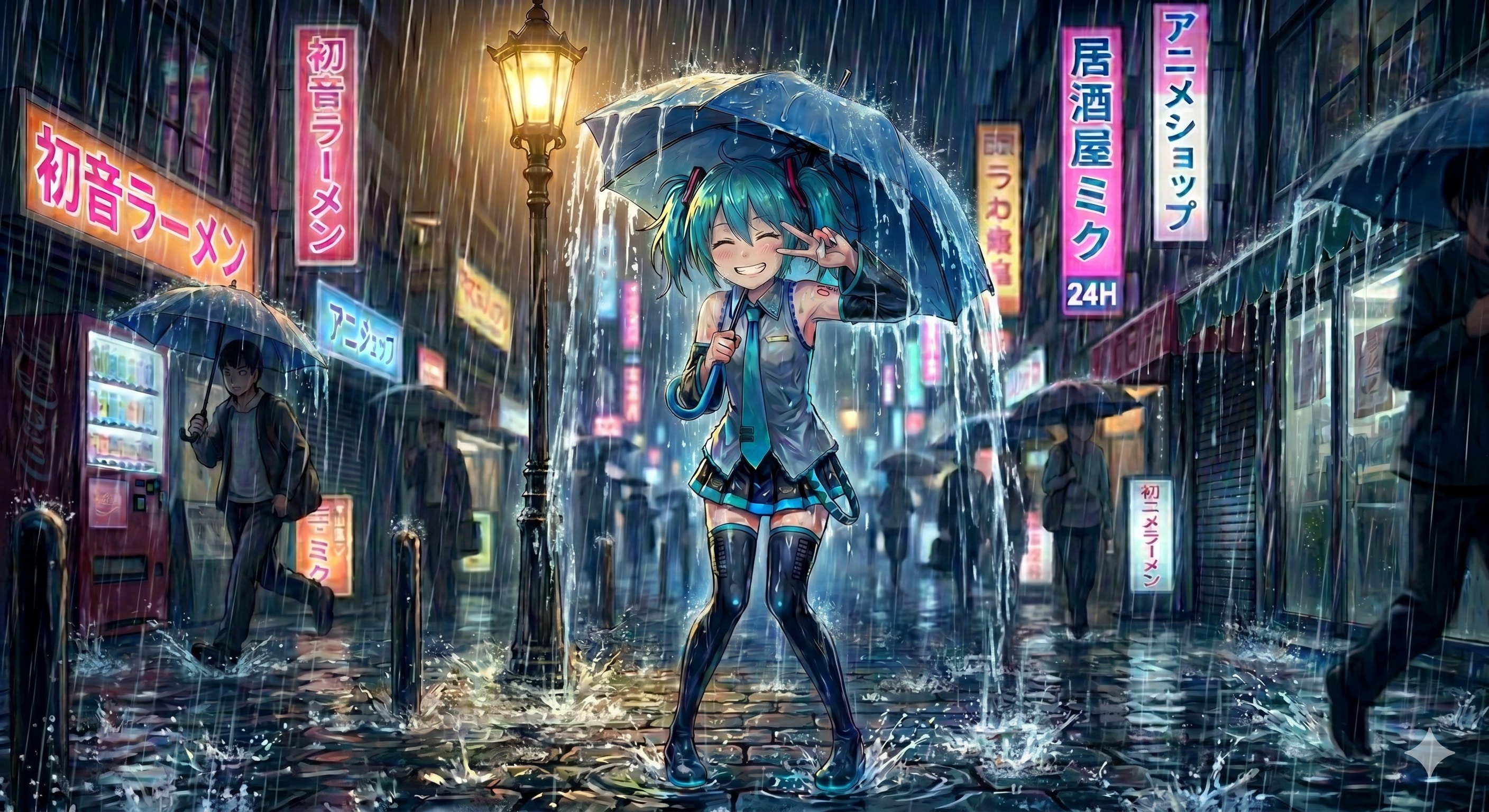 ミクさん！小雨の時に撮ろうよ☔️ | の人気AIイラスト・グラビア