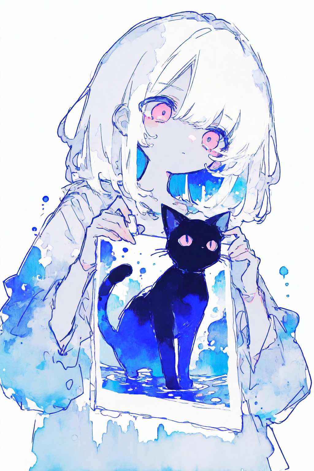 写真の中の黒猫 | の人気AIイラスト・グラビア