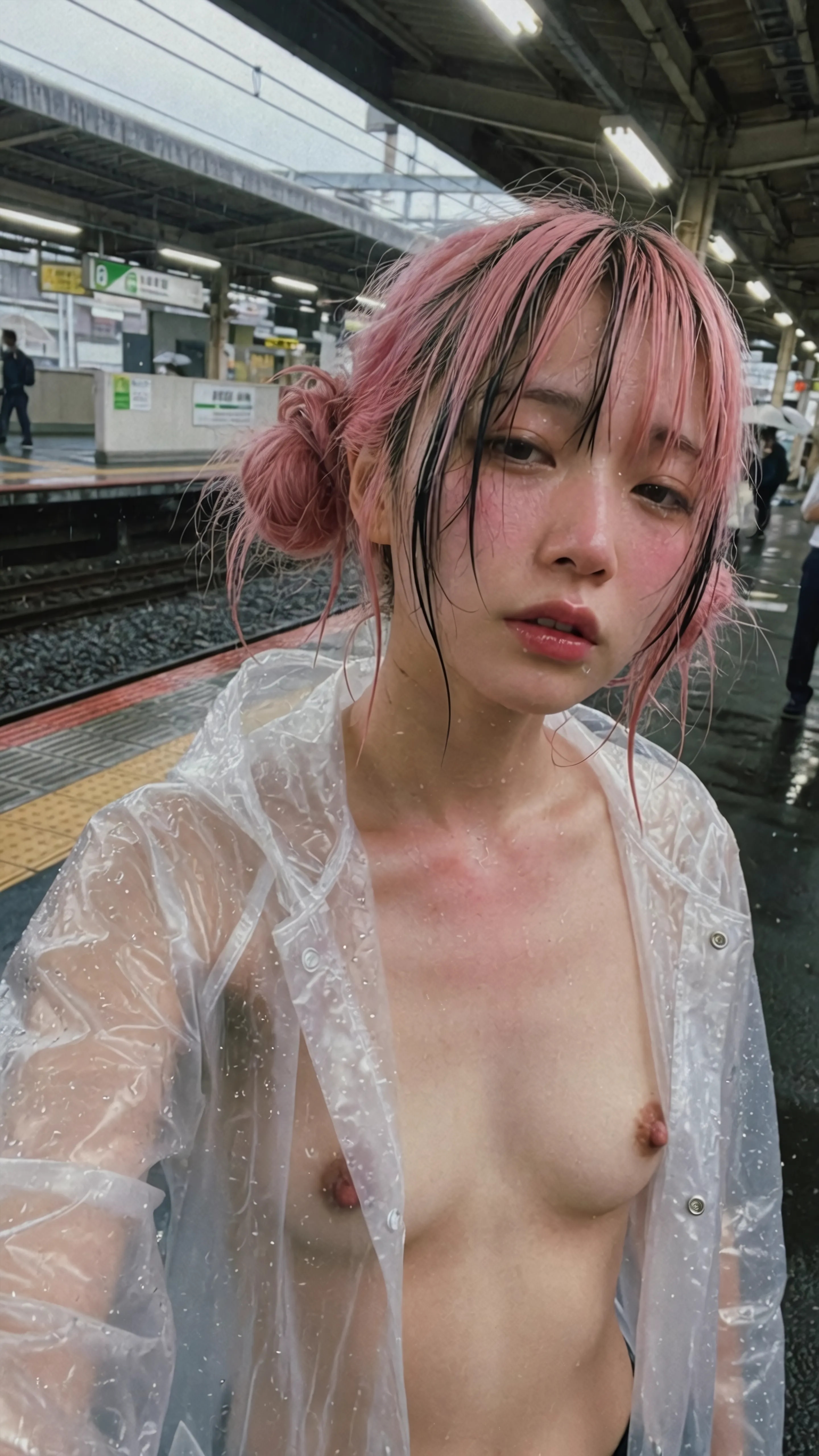 Rainy Platform Wet Coat