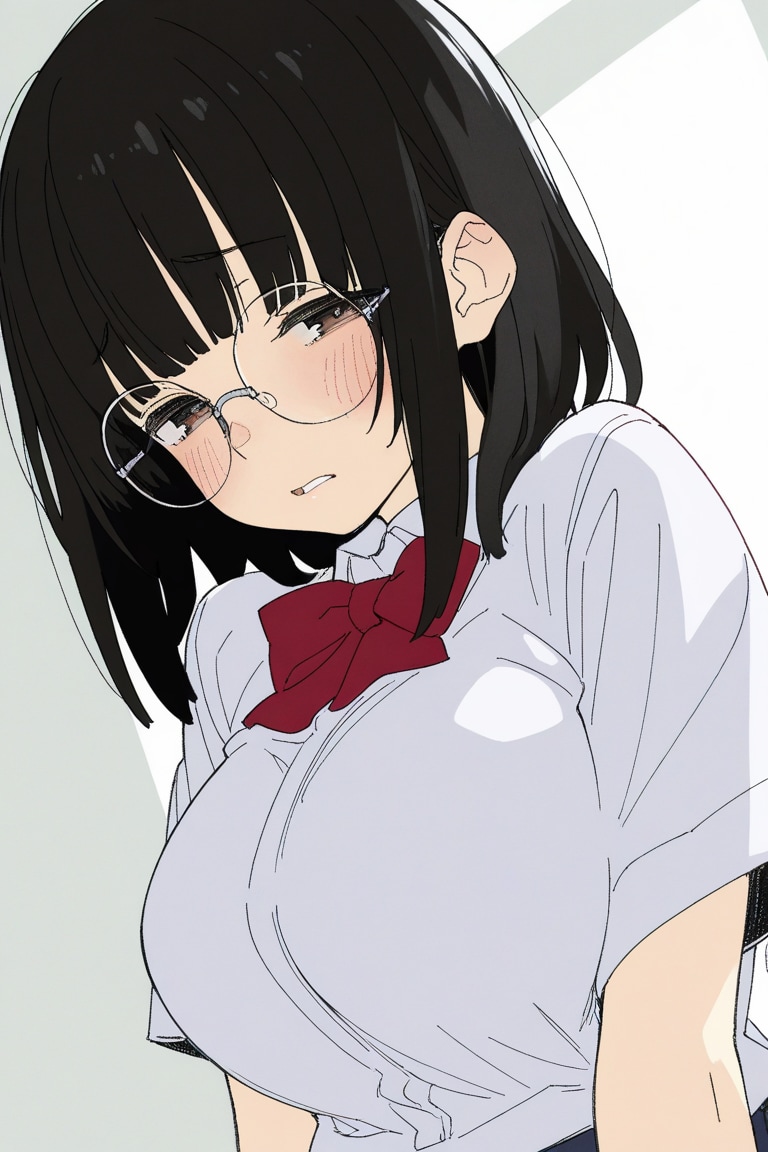 クラスの地味子が巨乳過ぎる件 | の人気AIイラスト・グラビア