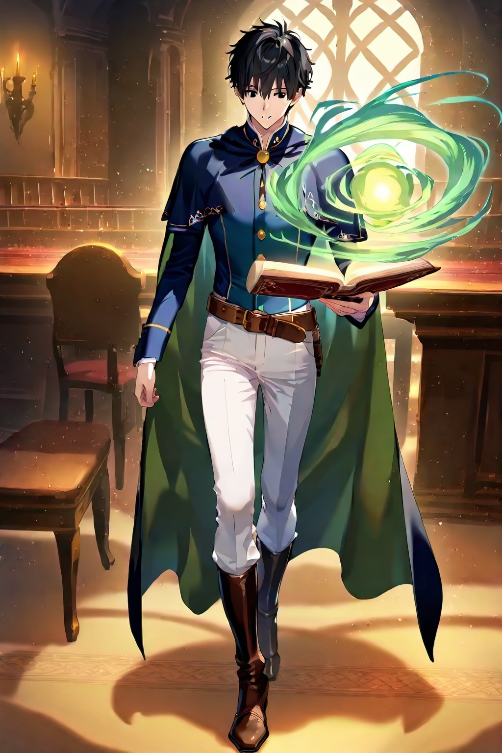 ファンタジーな洞窟地下、大きな男性学者2-3-2-3 | の人気AIイラスト・グラビア